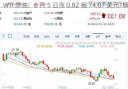 WTI 原油：6 月 5 日涨 0.82 报 74.07 美元/桶