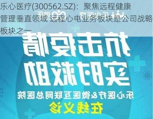 乐心医疗(300562.SZ)：聚焦远程健康管理垂直领域 远程心电业务板块是公司战略业务板块之一