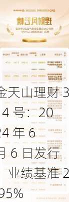 金天山理财 314 号：2024 年 6 月 6 日发行，业绩基准 2.95%