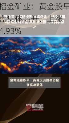 招金矿业：黄金股早盘集体高开，上涨 4.93%