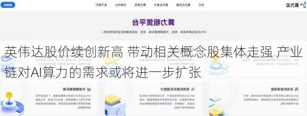 英伟达股价续创新高 带动相关概念股集体走强 产业链对AI算力的需求或将进一步扩张