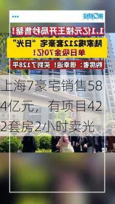 上海7豪宅销售584亿元，有项目422套房2小时卖光