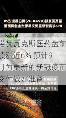 诺瓦瓦克斯医药盘前续涨近6% 预计9月为更新的新冠疫苗交付做好准备