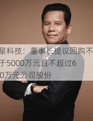 恒星科技：董事长提议回购不低于5000万元且不超过6000万元公司股份