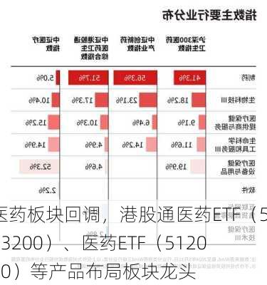 医药板块回调，港股通医药ETF（513200）、医药ETF（512010）等产品布局板块龙头