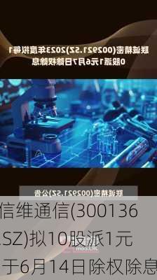 信维通信(300136.SZ)拟10股派1元 于6月14日除权除息