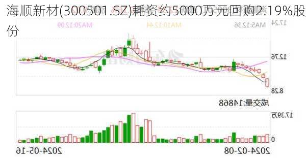 海顺新材(300501.SZ)耗资约5000万元回购2.19%股份