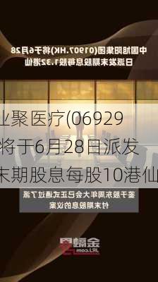 业聚医疗(06929)将于6月28日派发末期股息每股10港仙