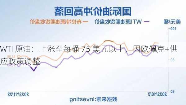 WTI 原油：上涨至每桶 75 美元以上，因欧佩克+供应政策调整