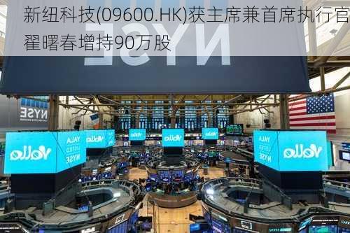 新纽科技(09600.HK)获主席兼首席执行官翟曙春增持90万股