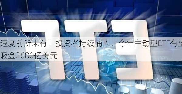 速度前所未有！投资者持续涌入，今年主动型ETF有望吸金2600亿美元