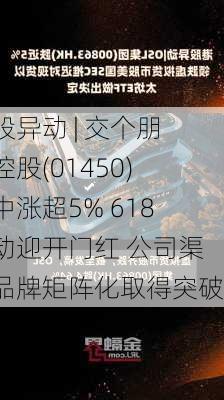 港股异动 | 交个朋友控股(01450)盘中涨超5% 618活动迎开门红 公司渠道品牌矩阵化取得突破