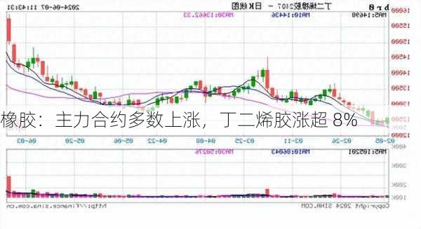 橡胶：主力合约多数上涨，丁二烯胶涨超 8%