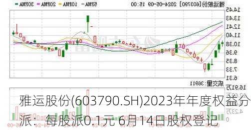 雅运股份(603790.SH)2023年年度权益分派：每股派0.1元 6月14日股权登记