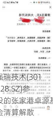 强瑞技术(301128.SZ)参投的张家港卓源基金清算解散