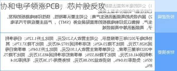 协和电子领涨PCB，芯片股反攻