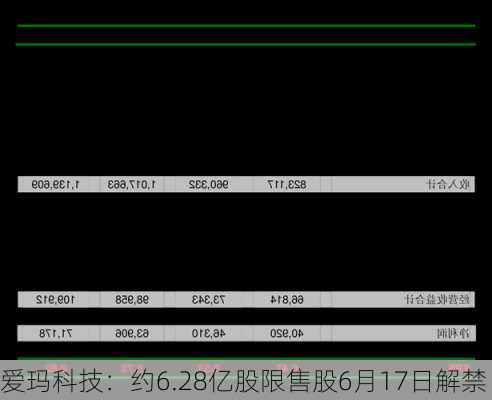 爱玛科技：约6.28亿股限售股6月17日解禁