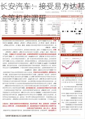 长安汽车：接受易方达基金等机构调研