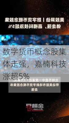 数字货币概念股集体走强，嘉楠科技涨超5%