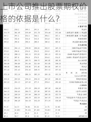 上市公司推出股票期权价格的依据是什么？