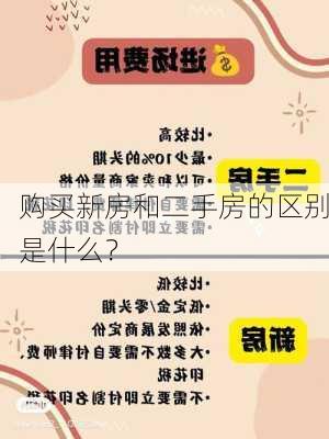 购买新房和二手房的区别是什么？