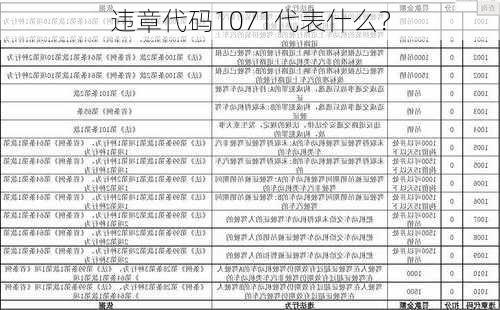 违章代码1071代表什么？