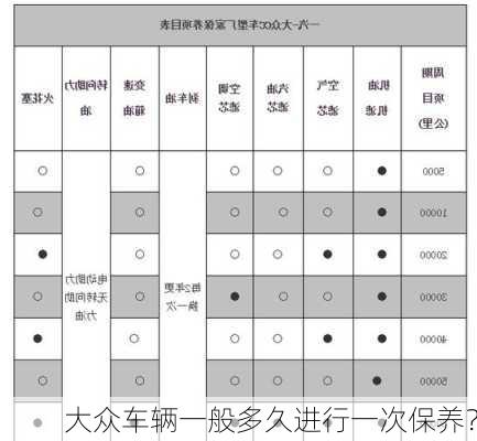 大众车辆一般多久进行一次保养？