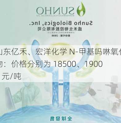 山东亿禾、宏洋化学 N-甲基吗啉氧化物：价格分别为 18500、19000 元/吨