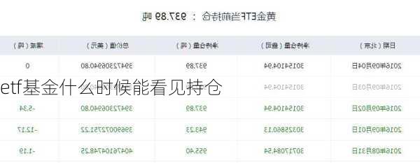 etf基金什么时候能看见持仓