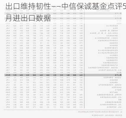 出口维持韧性——中信保诚基金点评5月进出口数据