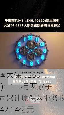 中国太保(02601.HK)：1-5月两家子公司累计原保险业务收入2142.14亿元