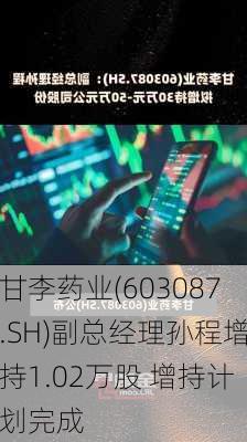 甘李药业(603087.SH)副总经理孙程增持1.02万股 增持计划完成