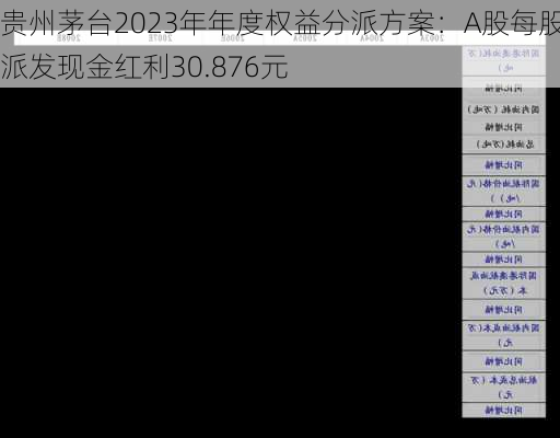 贵州茅台2023年年度权益分派方案：A股每股派发现金红利30.876元