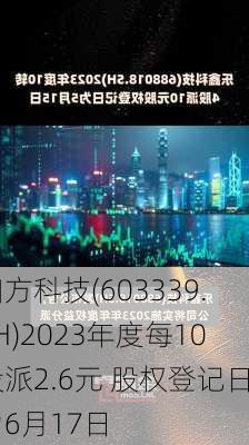 四方科技(603339.SH)2023年度每10股派2.6元 股权登记日为6月17日