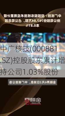 中广核技(000881.SZ)控股股东累计增持公司1.03%股份