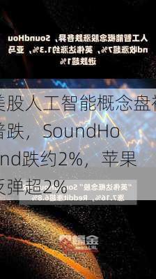 美股人工智能概念盘初普跌，SoundHound跌约2%，苹果反弹超2%