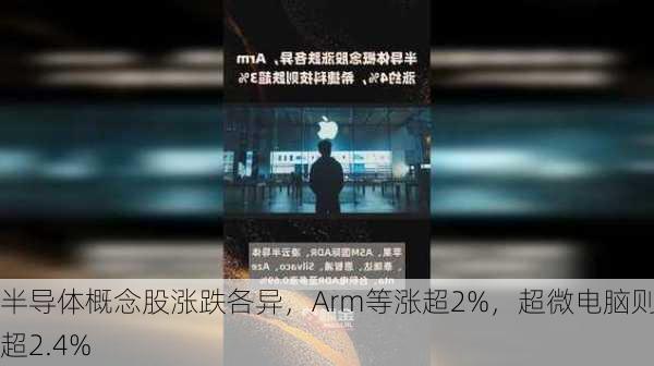 半导体概念股涨跌各异，Arm等涨超2%，超微电脑则跌超2.4%