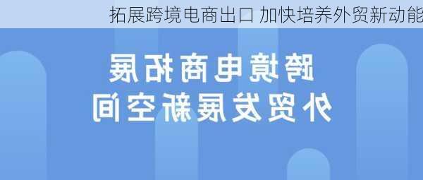 拓展跨境电商出口 加快培养外贸新动能