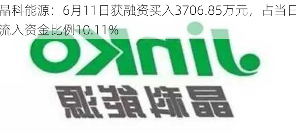 晶科能源：6月11日获融资买入3706.85万元，占当日流入资金比例10.11%