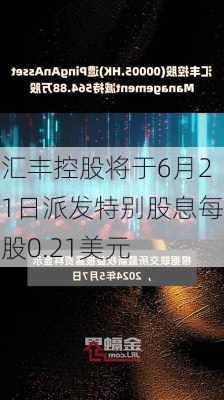 汇丰控股将于6月21日派发特别股息每股0.21美元