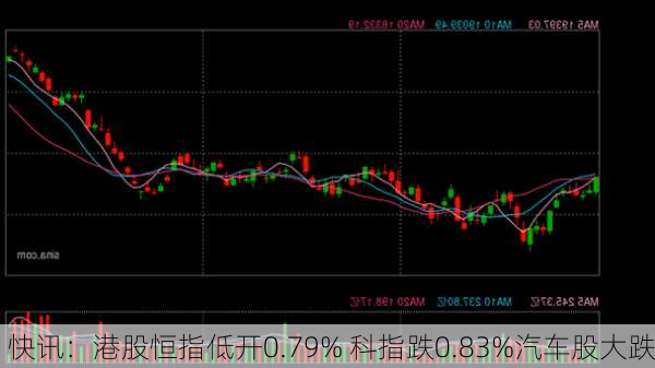 快讯：港股恒指低开0.79% 科指跌0.83%汽车股大跌