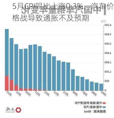 5月CPI同比上涨0.3%，汽车价格战导致通胀不及预期