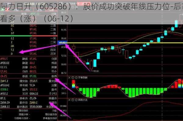 同力日升（605286）：股价成功突破年线压力位-后市看多（涨）（06-12）