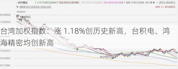 台湾加权指数：涨 1.18%创历史新高，台积电、鸿海精密均创新高