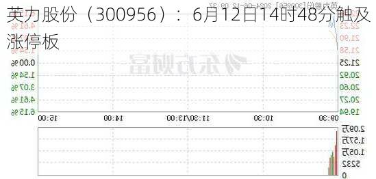 英力股份（300956）：6月12日14时48分触及涨停板