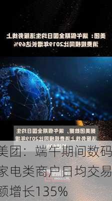 美团：端午期间数码家电类商户日均交易额增长135%