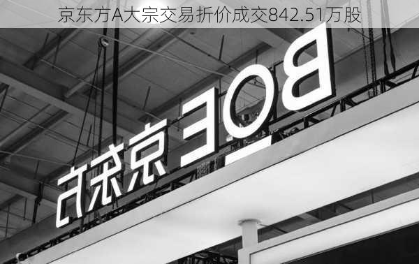 京东方A大宗交易折价成交842.51万股