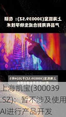 上海凯宝(300039.SZ)：暂不涉及使用AI进行产品开发