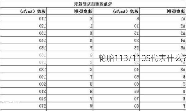 轮胎113/110S代表什么？