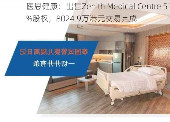 医思健康：出售Zenith Medical Centre 51%股权，8024.9万港元交易完成